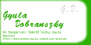 gyula dobranszky business card